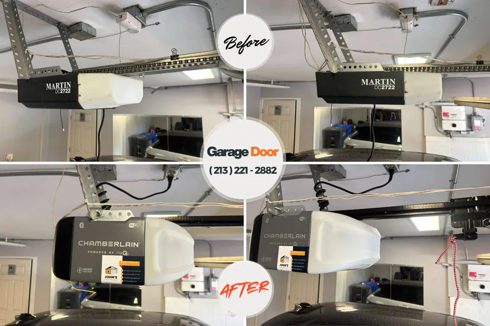 Before and after: garage door repair Mount Hope, NJ